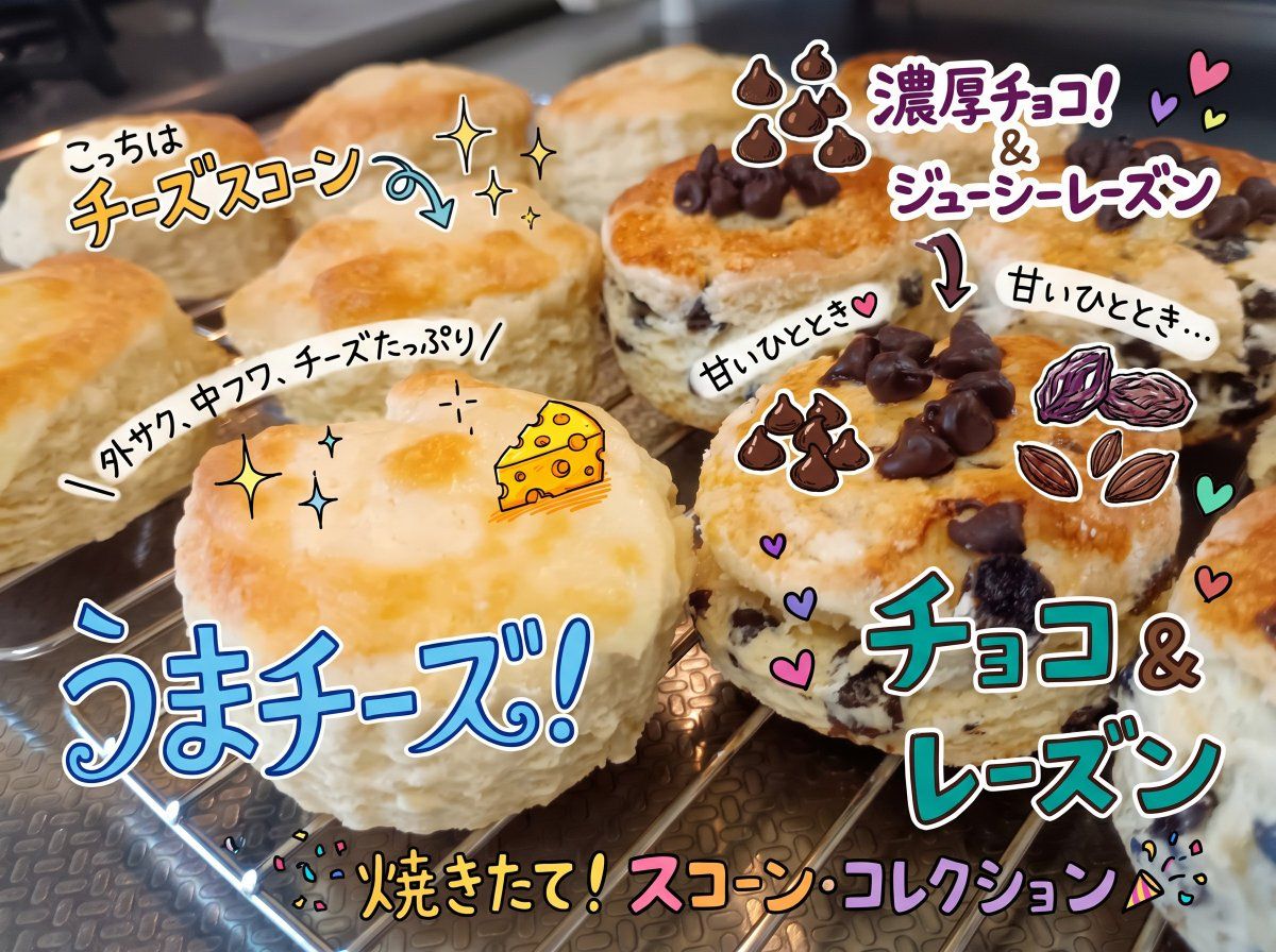 色彩丰富的司康饼标注照片