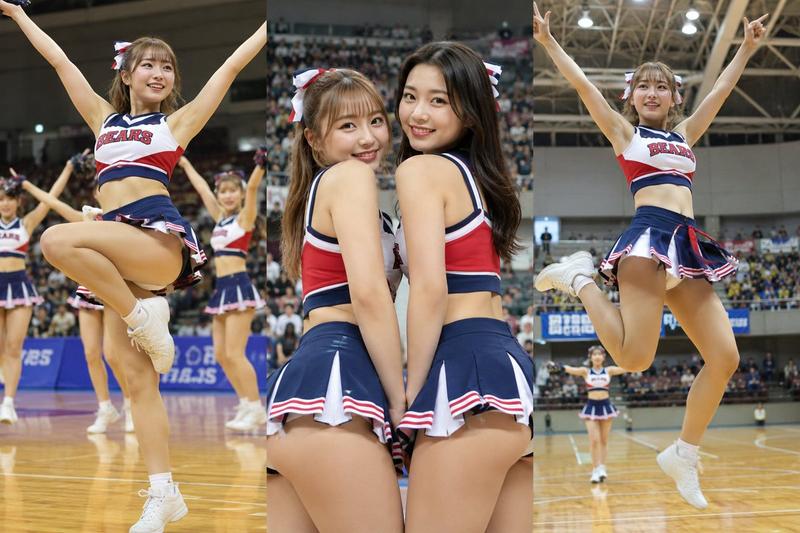 室内体育馆啦啦队表演