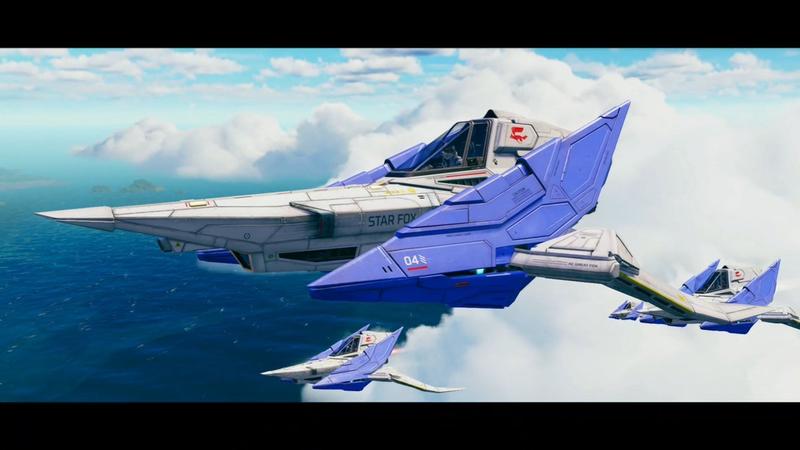 海面上空的星际战斗机中队