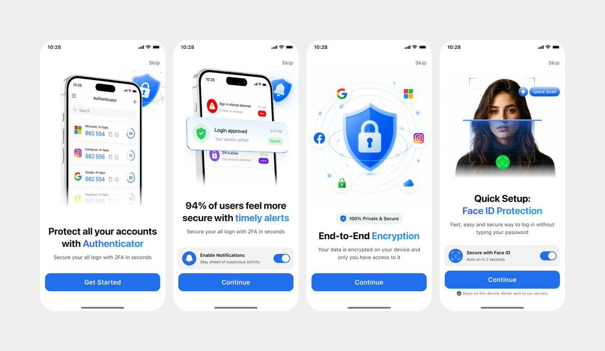 简洁的 Authenticator 入门引导 UI