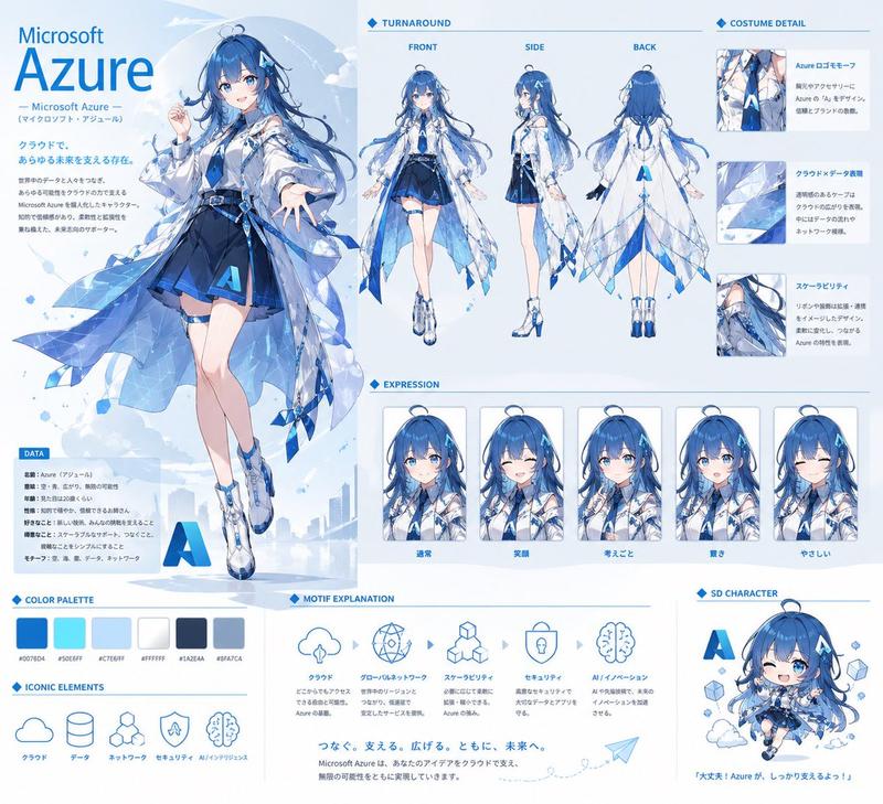 Azure 动漫吉祥物参考图