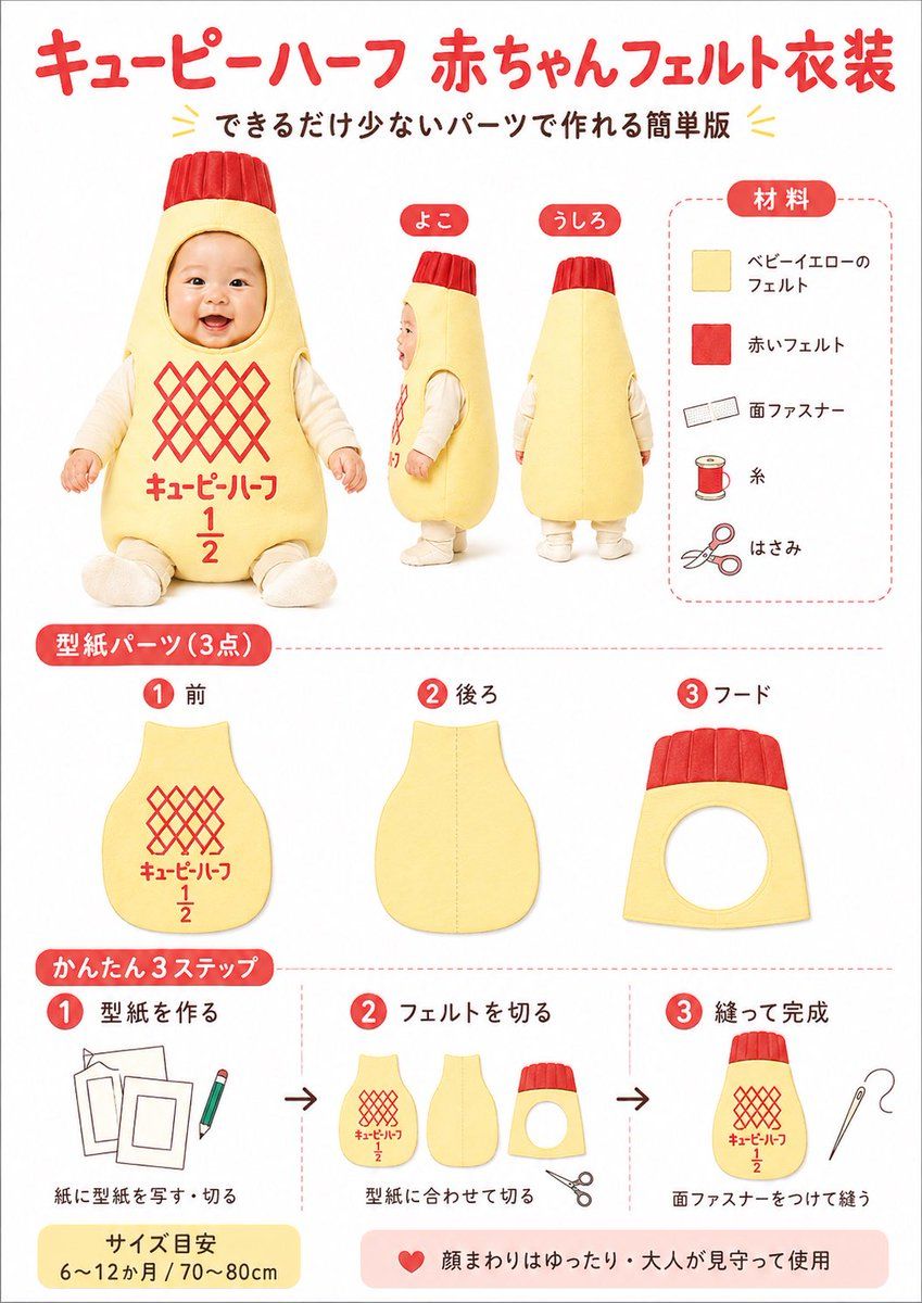 日式婴儿毛毡服装 DIY 手工图解