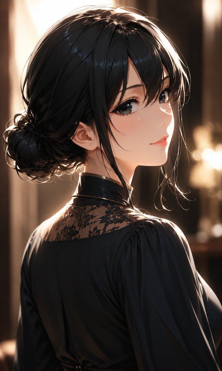 优雅背光动漫女性肖像