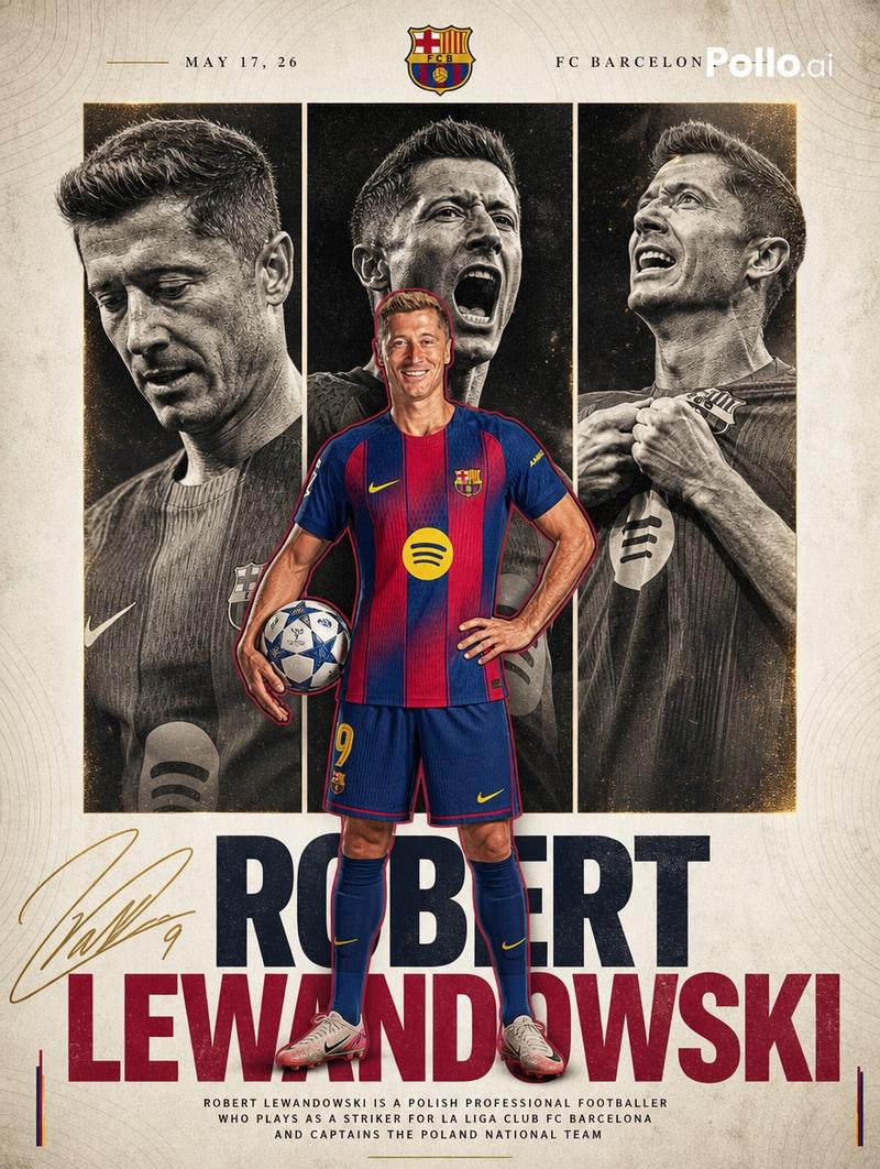 FC Barcelona Lewandowski 海报