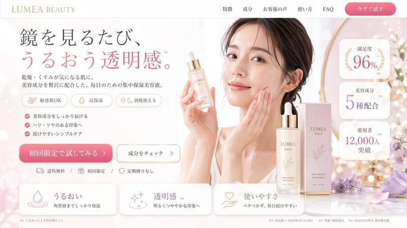美妆落地页首屏设计