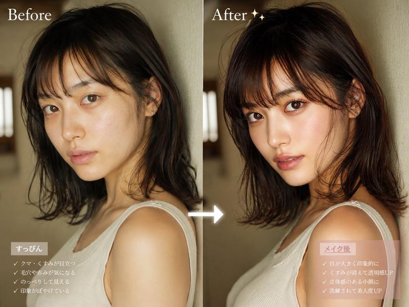 妆前妆后对比改造