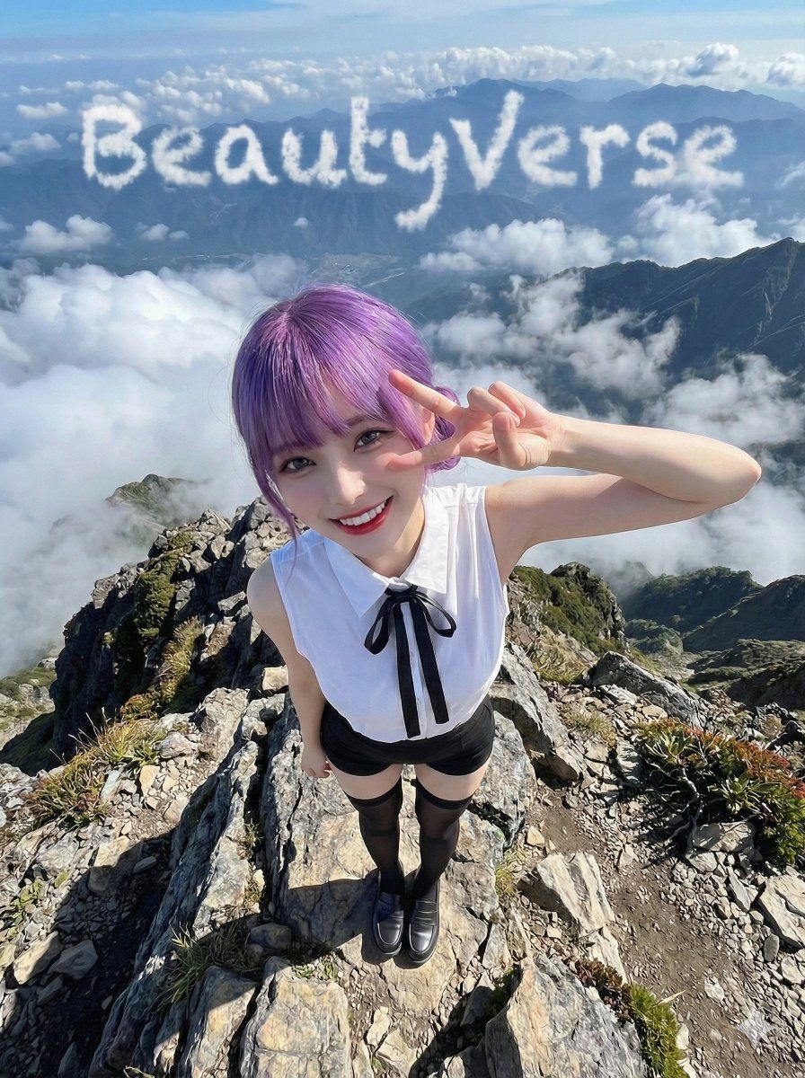 山顶俯瞰视角人像