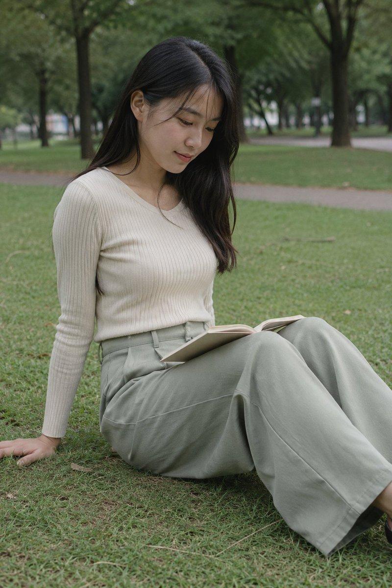 公园阅读纪实肖像