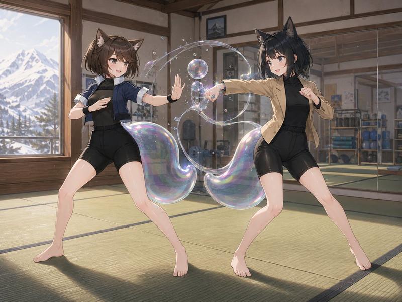 猫娘道场泡泡对练