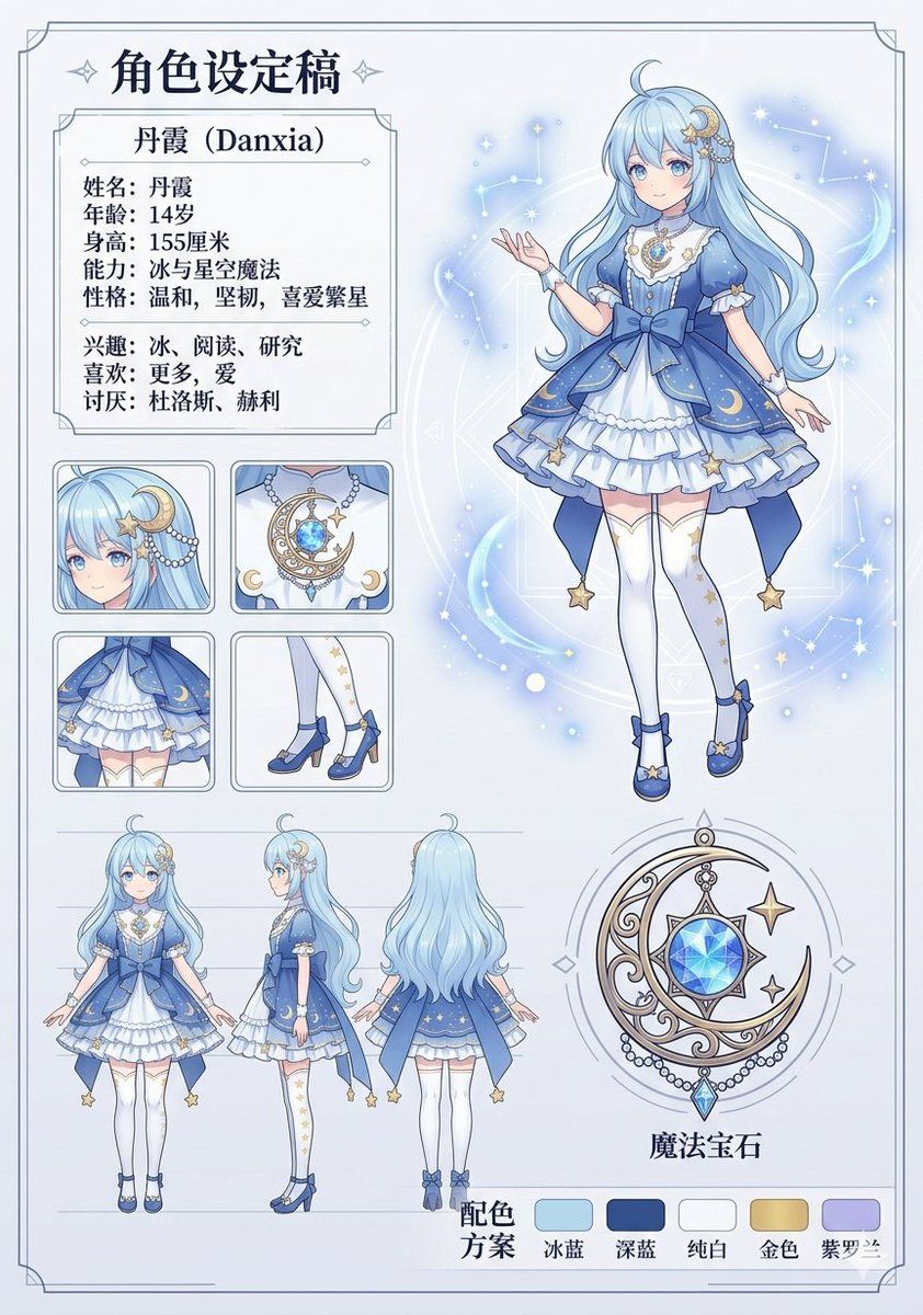 Celestial Blue 角色设计图