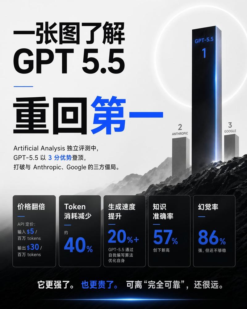 中文版 GPT 5.5 基准测试信息图