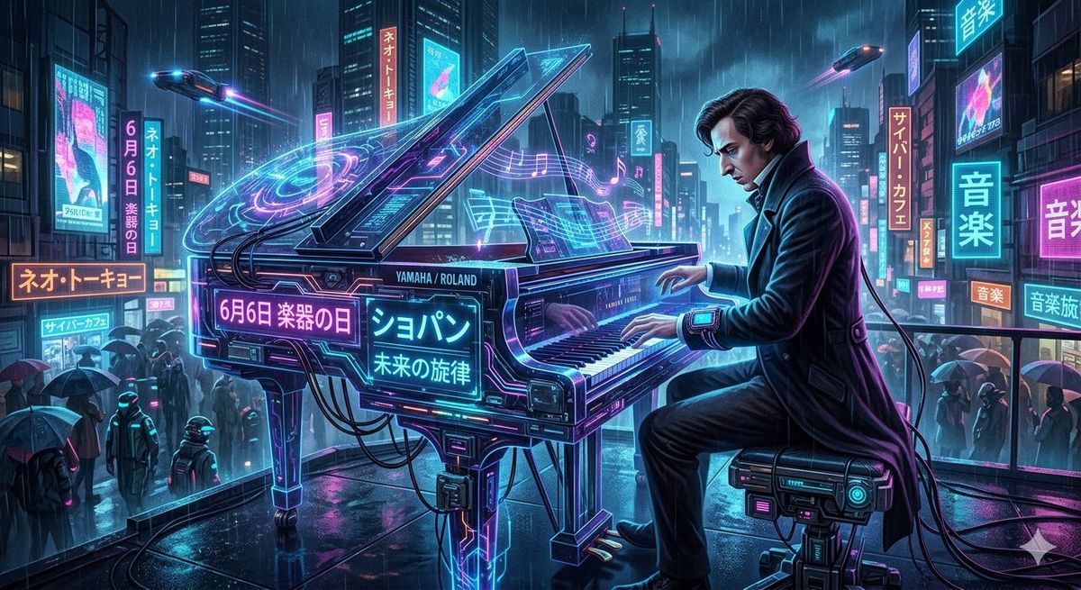 Chopin Playing Piano (Cyberpunk Style)