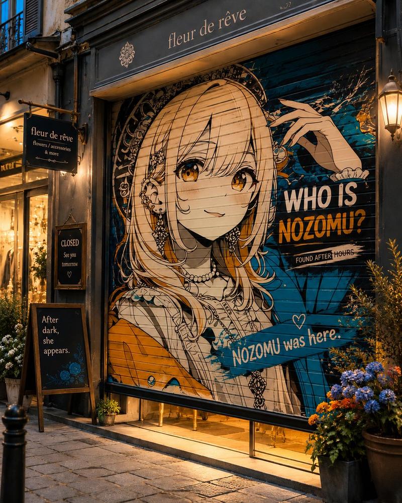 闭店卷帘门涂鸦艺术