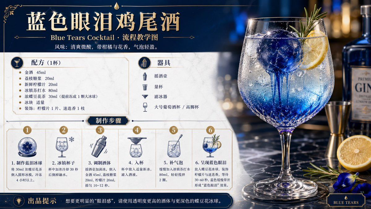 鸡尾酒配方教程与概念海报