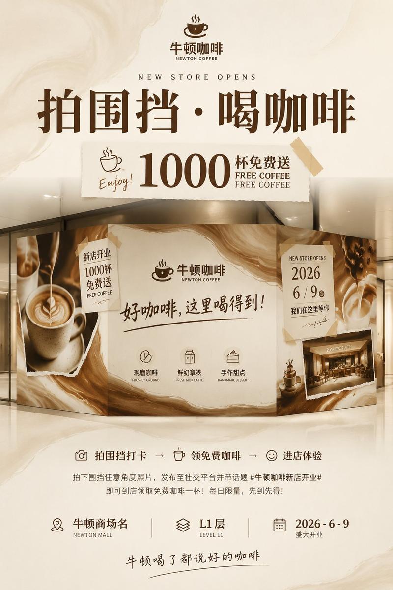 Newton Coffee 开业海报