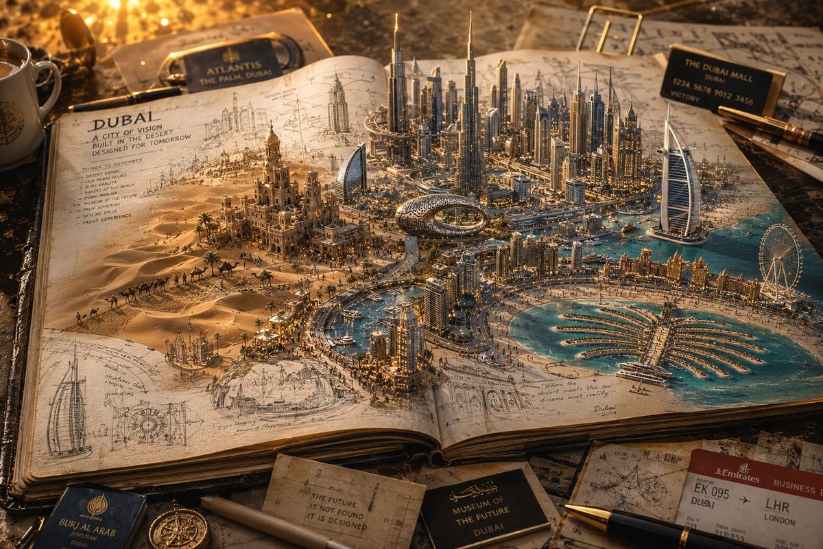 3D Notebook World Travel Poster