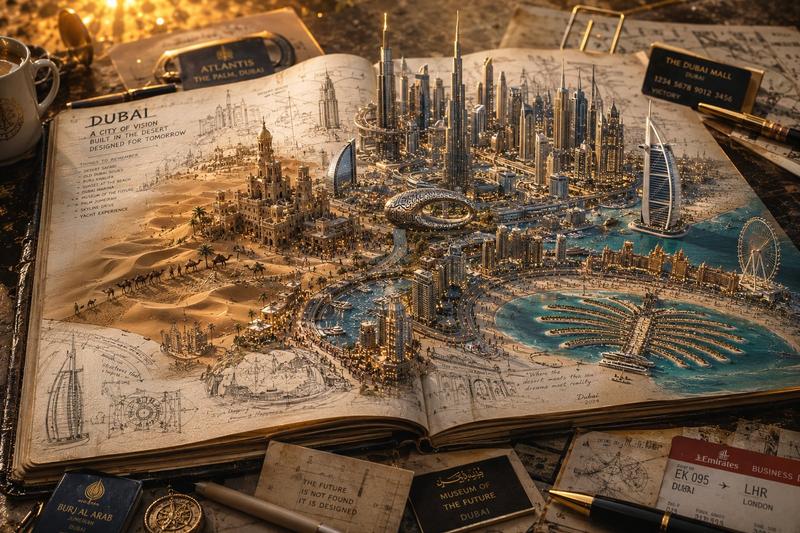 3D Notebook World Travel Poster