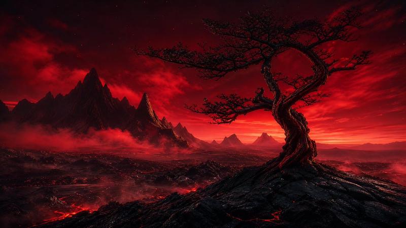 绯红火山心树