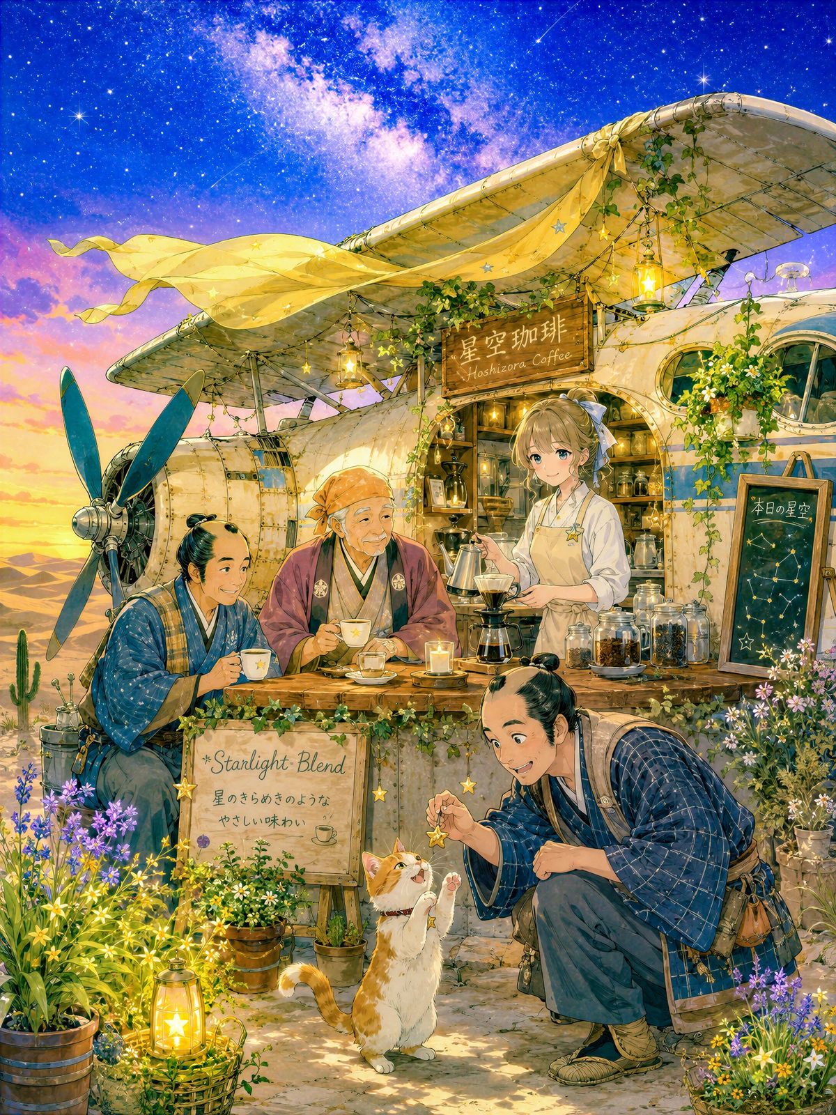 沙漠坠落咖啡馆奇幻场景
