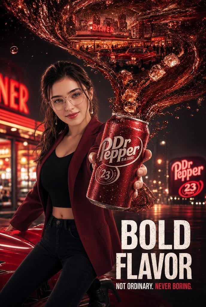 电影质感 Dr Pepper 餐馆海报