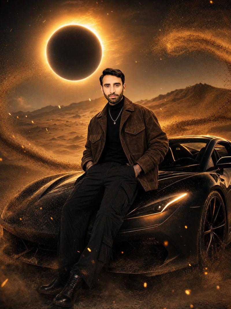Eclipse Desert Sports Car Portrait