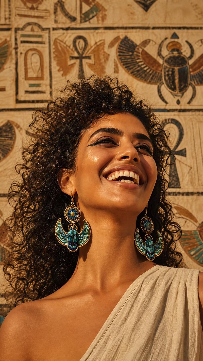 Egyptian Scarab Earring Portrait