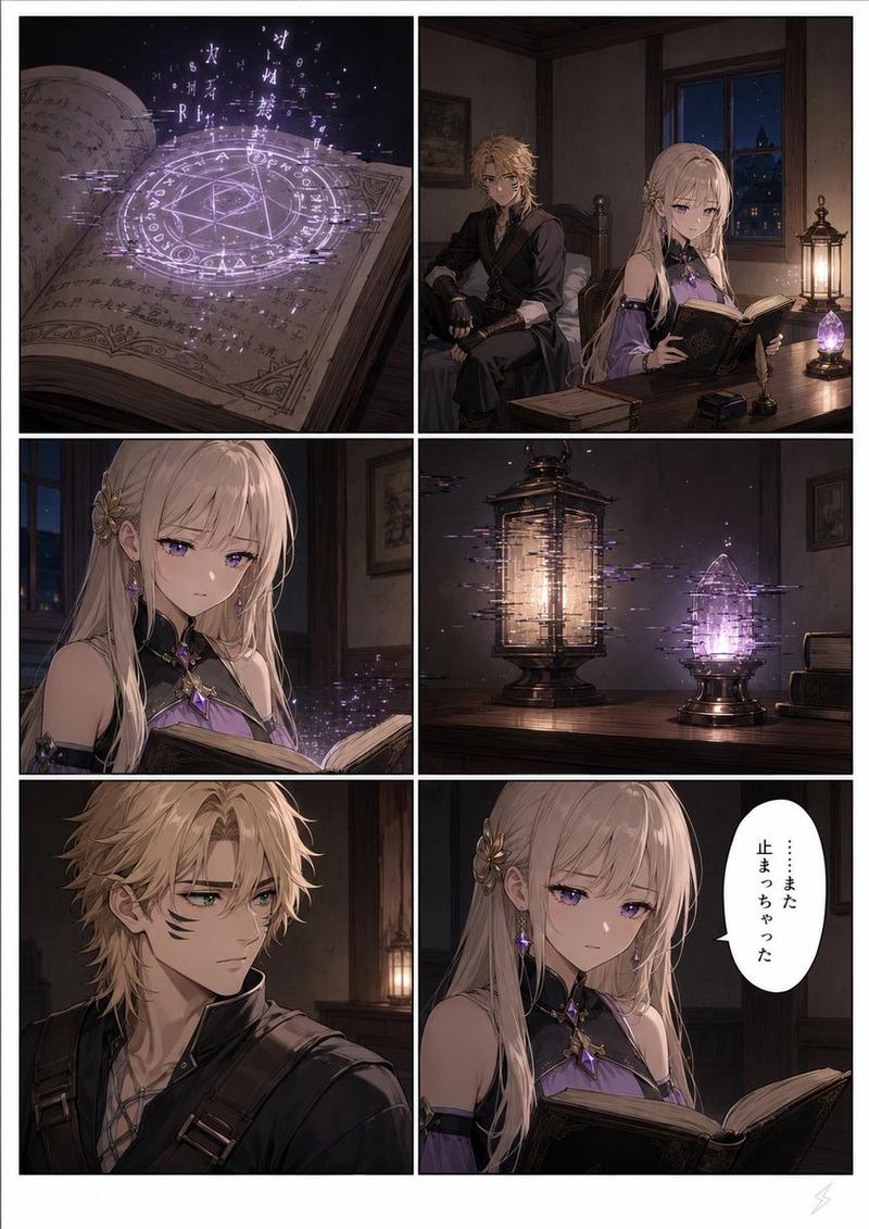 六格奇幻魔法漫画页面