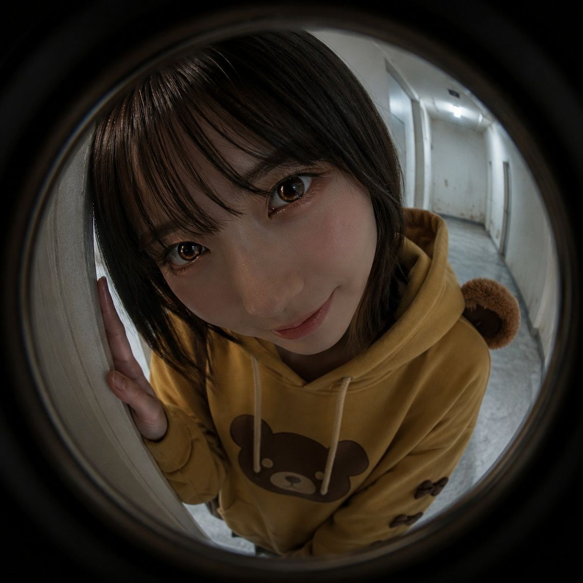 鱼眼猫眼镜头下的连帽衫肖像