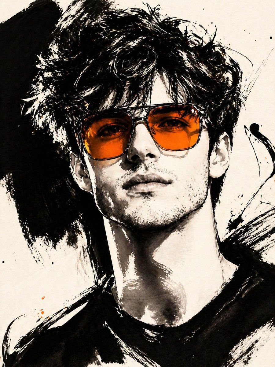 手势墨水时尚插画