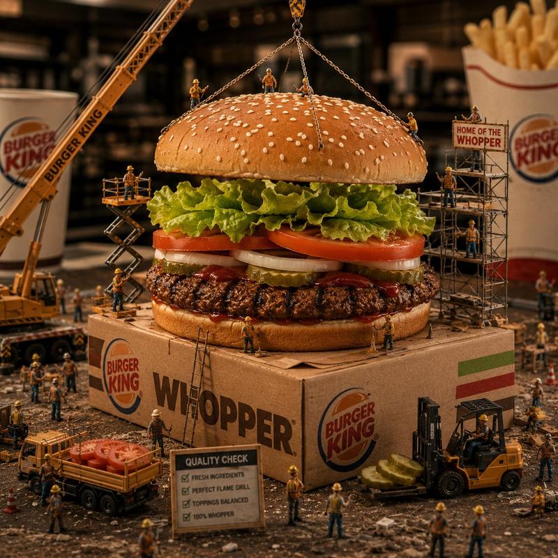 微缩施工队打造巨型 Whopper