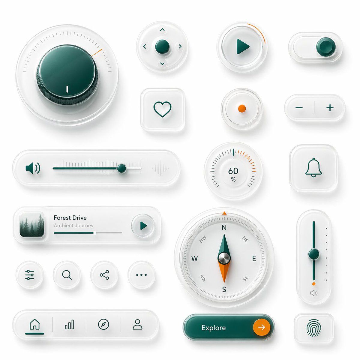 毛玻璃拟态 UI 组件包