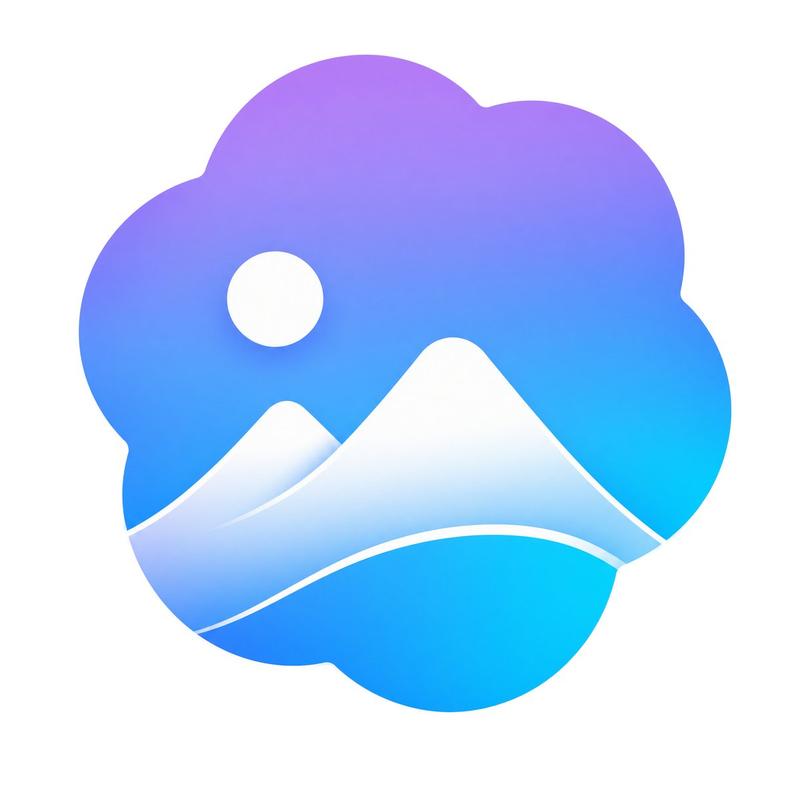 渐变山峦云朵 App 图标