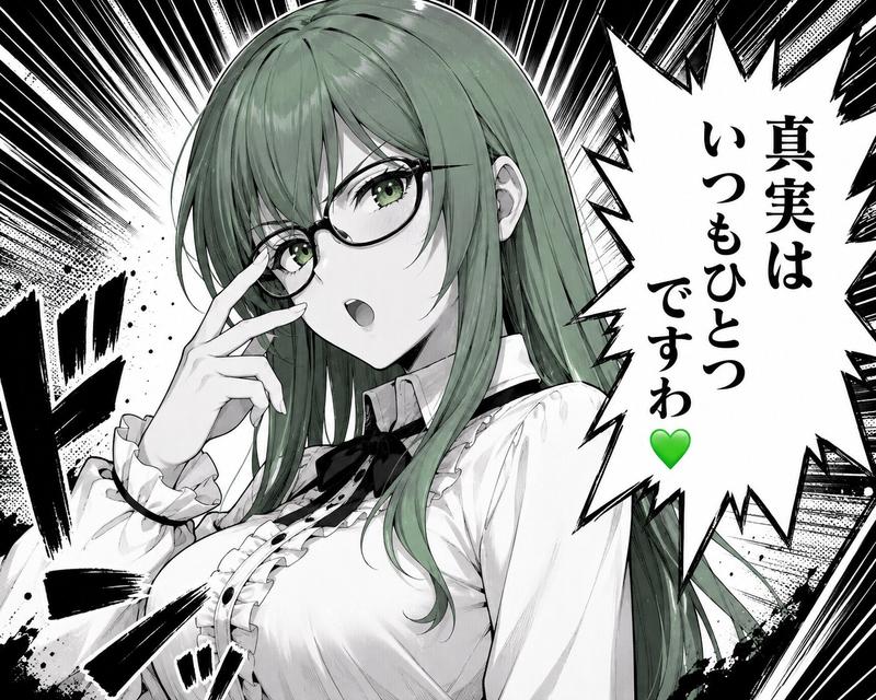 绿发漫画少女对话框