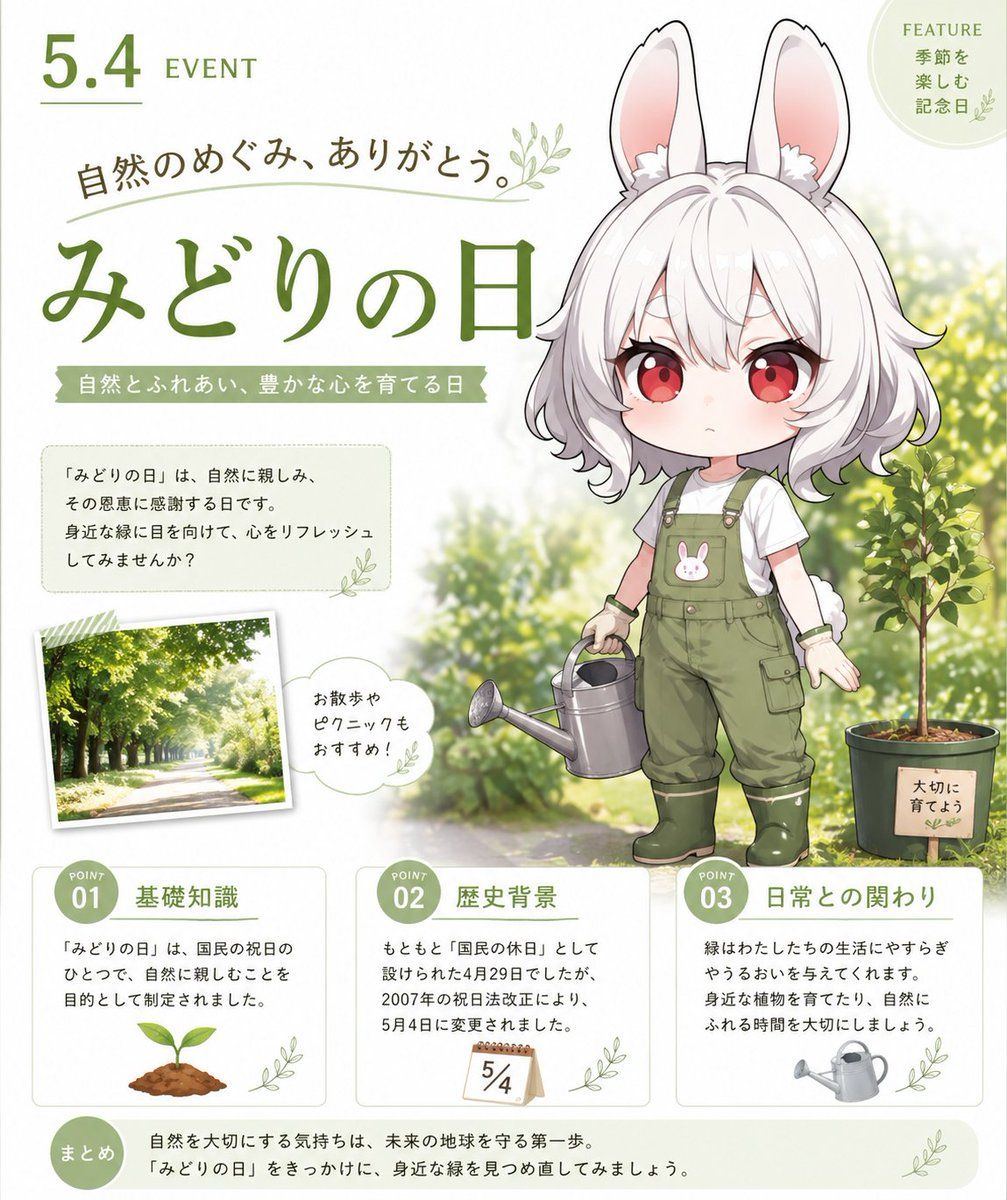 Greenery Day Chibi Infographic