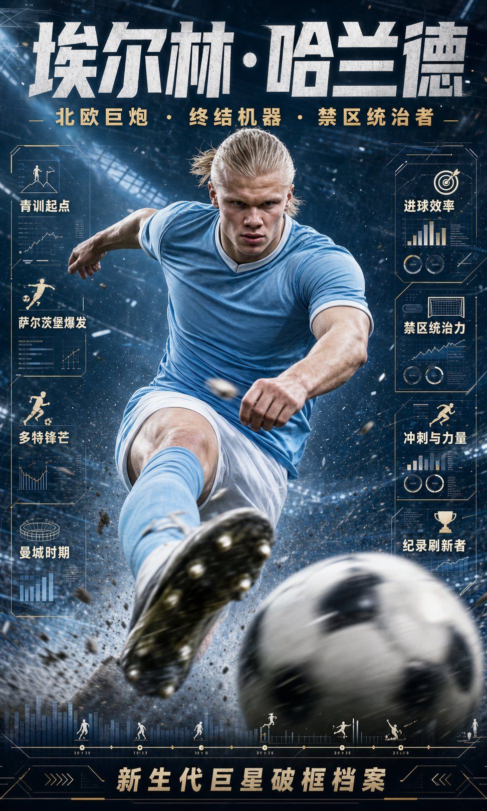 Haaland Futuristic Football Poster