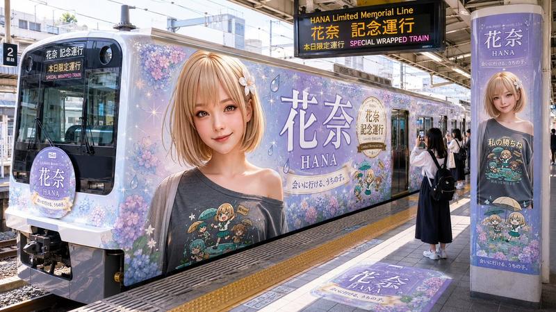 HANA 动漫主题列车停靠车站