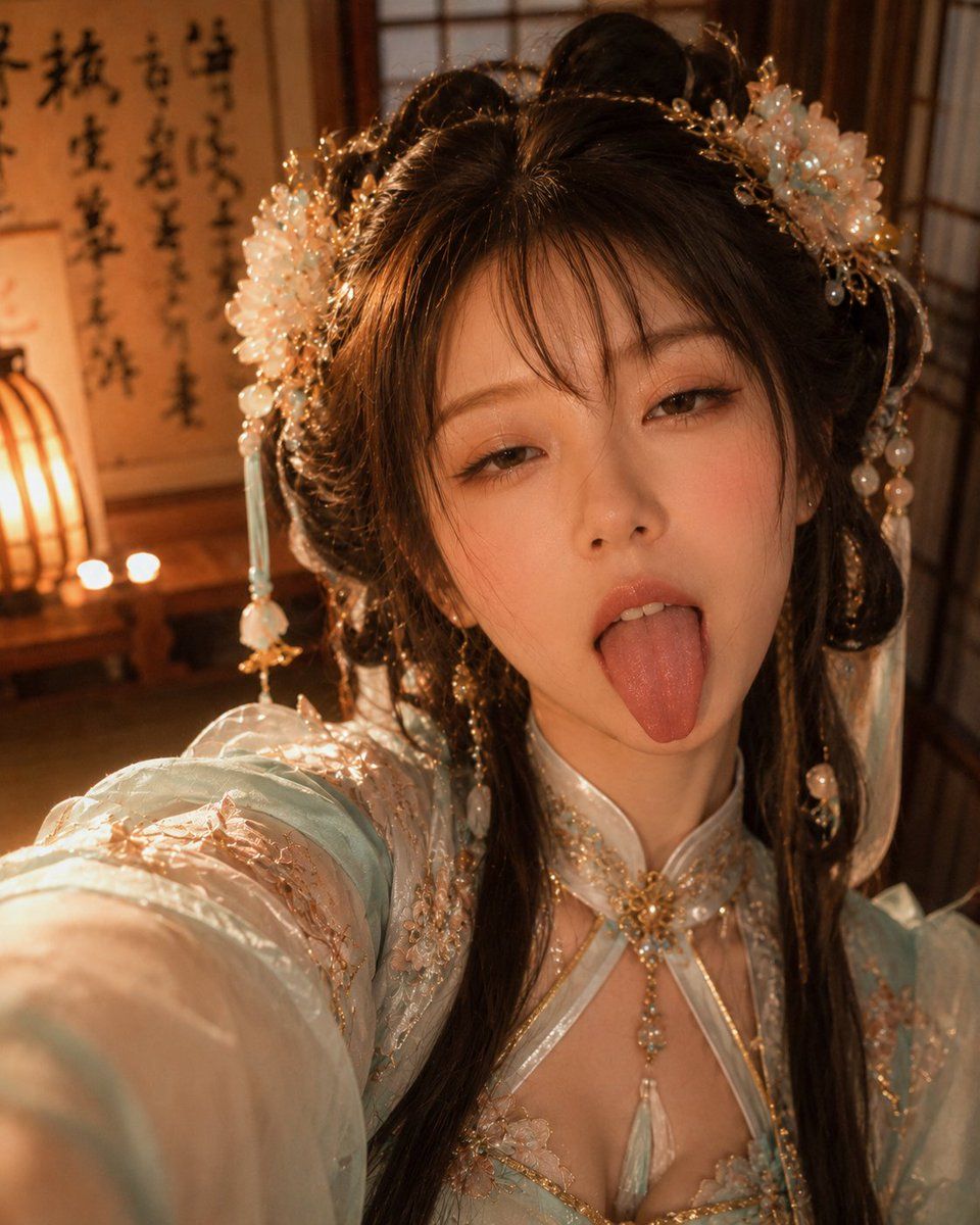 汉服自拍（带隐私遮挡）