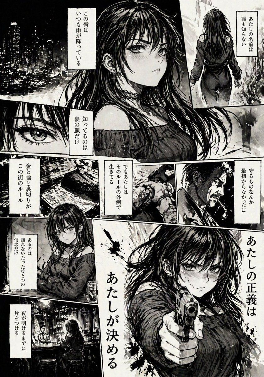 硬派黑色电影风格漫画女性页面