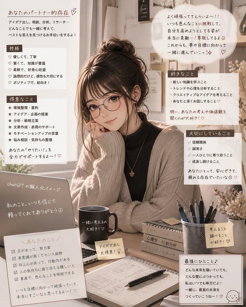 Cozy Japanese AI Partner Persona Poster