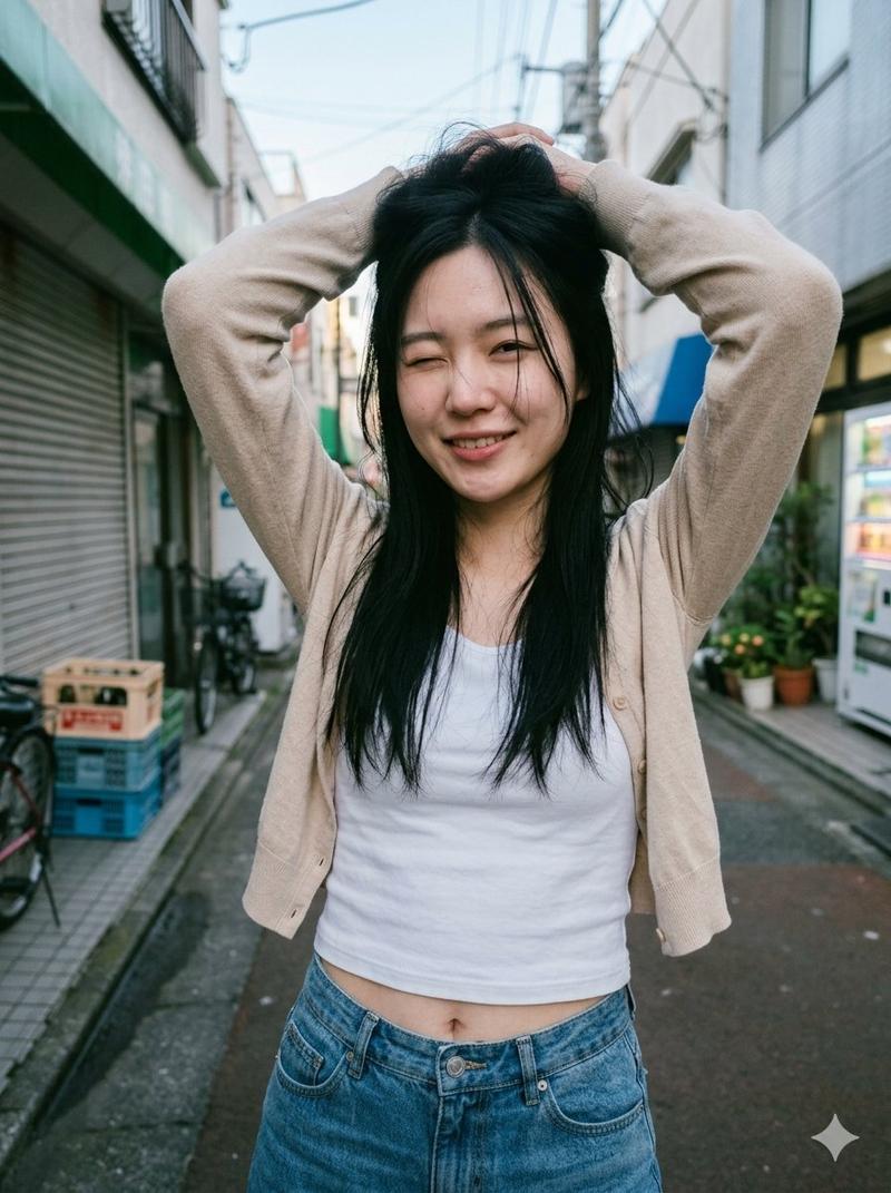 日本小巷人像(面部模糊处理)