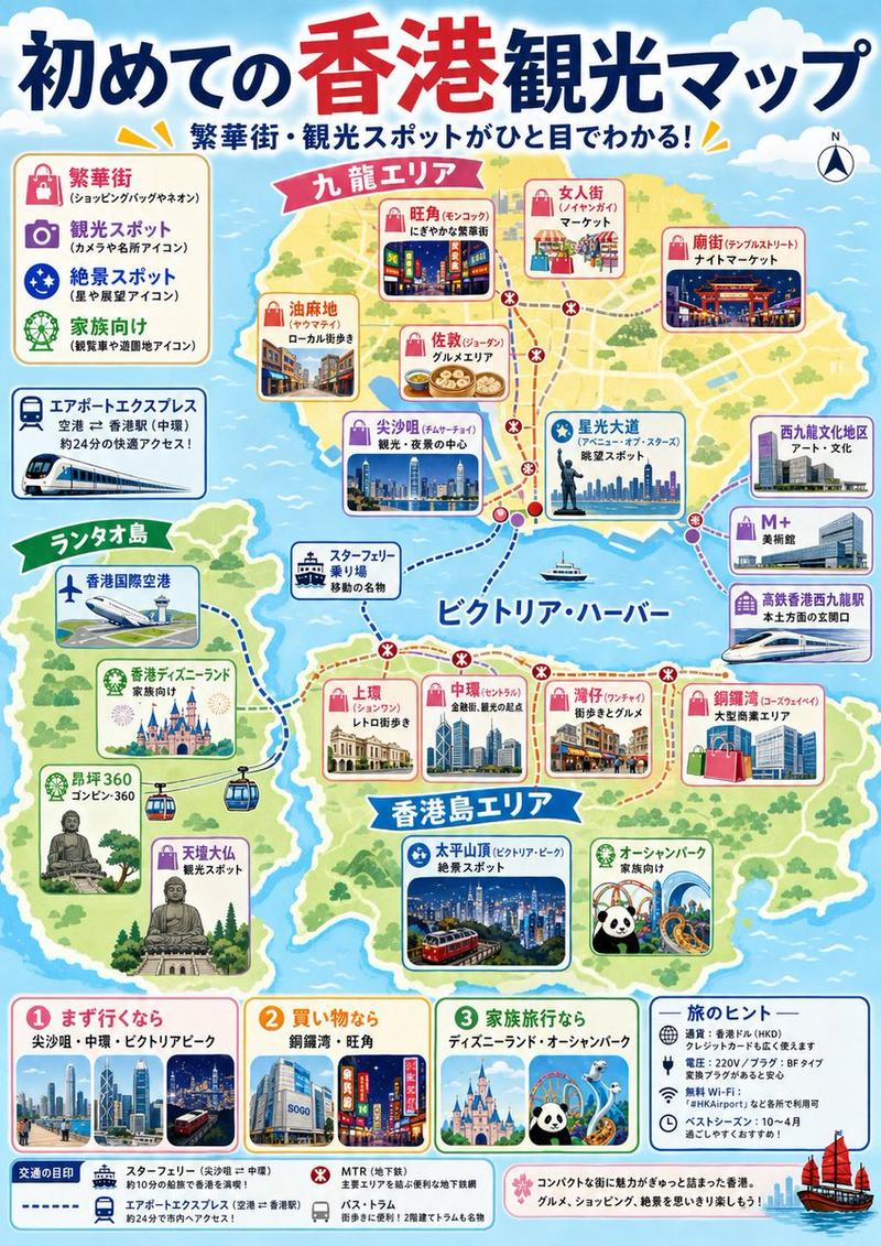 Japanese Hong Kong Tourist Map