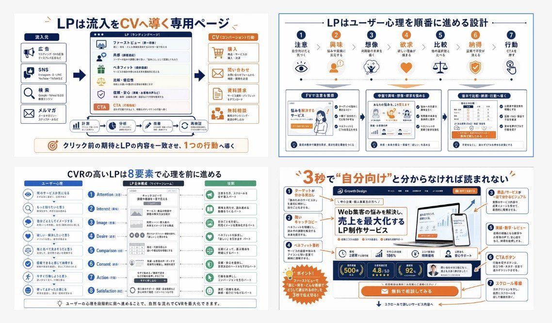 日语 LP 转化信息图网格