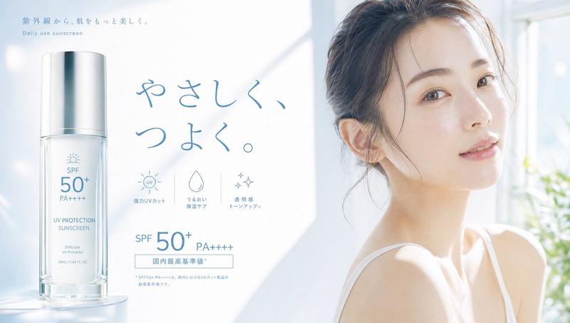 日系防晒霜美妆广告横幅