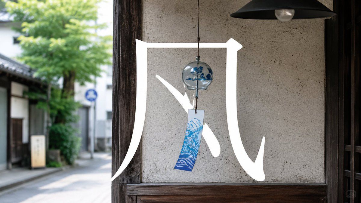 日式风铃书法摄影图