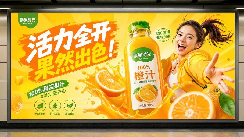 地铁果汁饮料广告