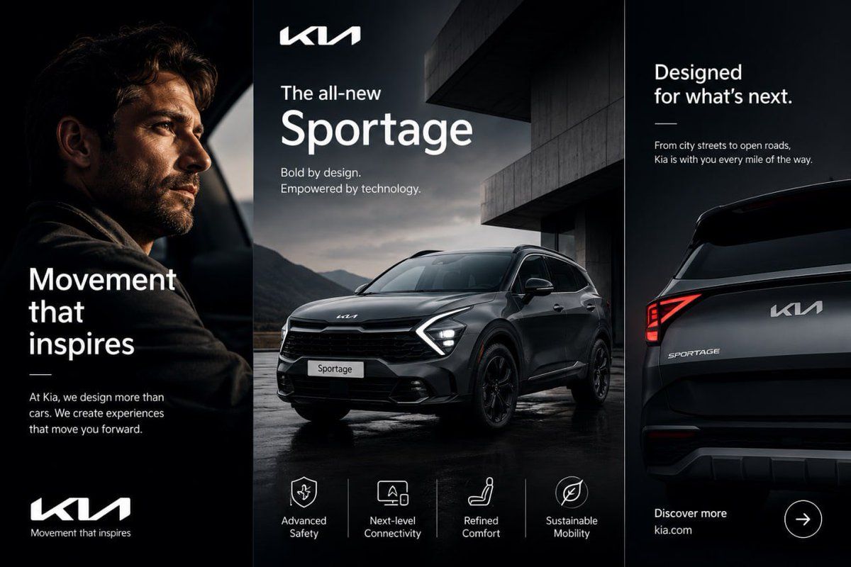 Kia Sportage 三联画广告