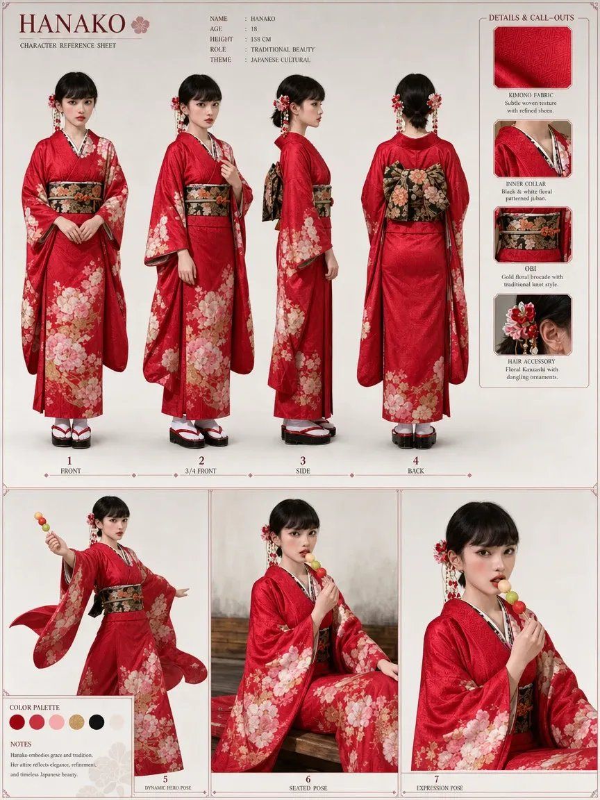 日式和服角色设定图