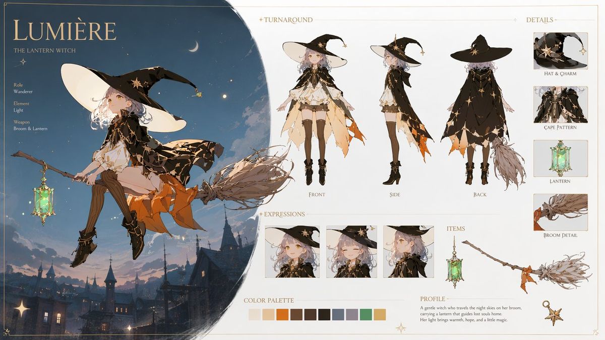 Lumière 灯笼女巫角色设计图