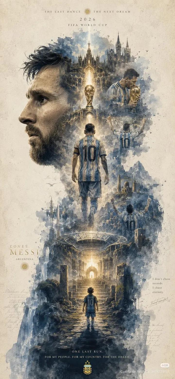 利昂内尔·梅西 (Lionel Messi) 电影感水彩海报