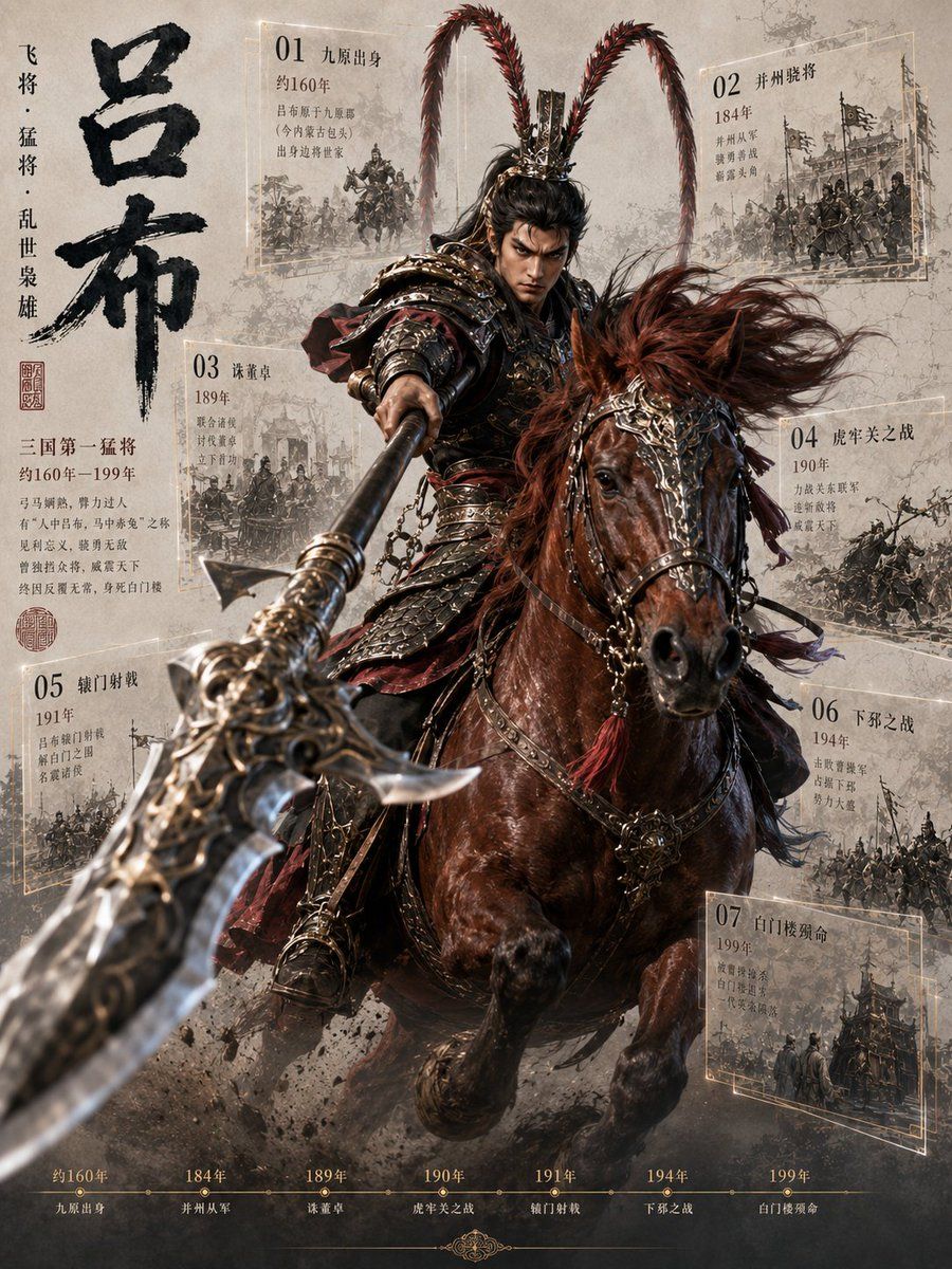 吕布历史武将海报